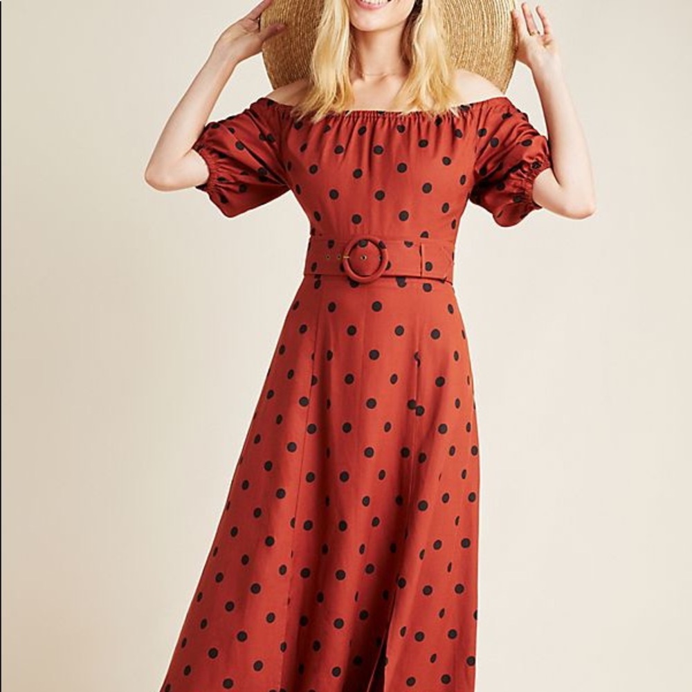 Anthropologie Lucienne off the shoulder dress